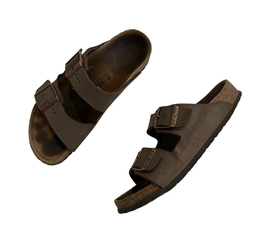 Birkenstock Arizona Two Strap Sandals Kids 34 US 3 3.5 Birkibuc Brown Mocha